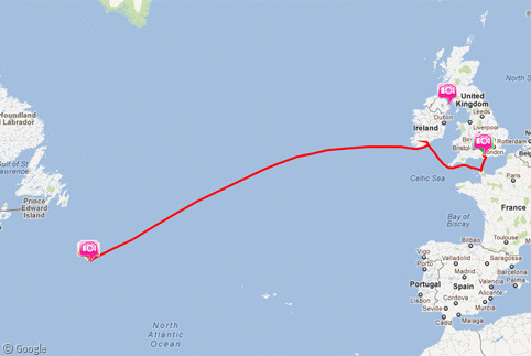 Titanic Map Sinking